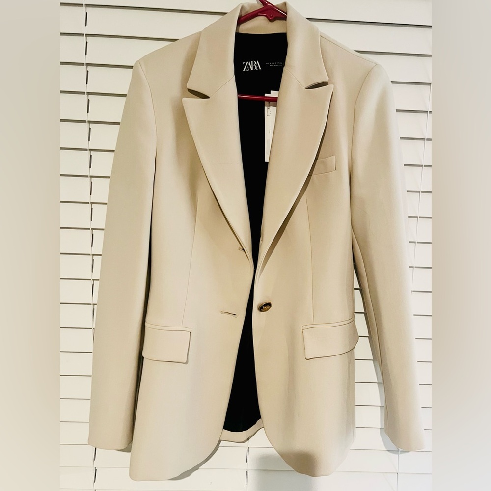 Zara bone white to cream colored Blazer size small